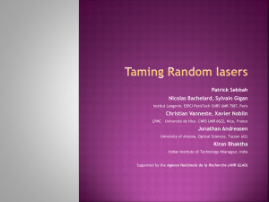 Taming random lasers - Weizmann Institute of Science