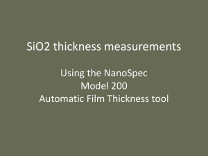 SiO2 thickness measurements