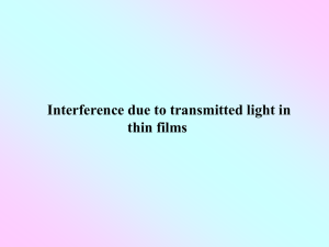 Interference due to transmitted light in thin films