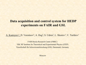 Data acquisition and control system for HEDP experiments on FAIR