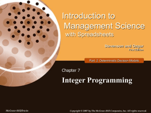 Integer Programming - McGraw Hill Higher Education