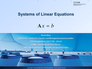 Linear Systems of Equations