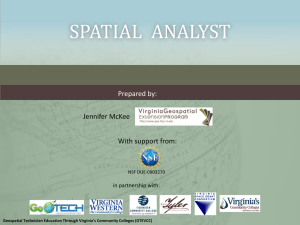 Spatial Analyst - Virginia Geospatial Extension Program