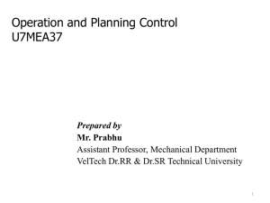 Operation & Planning Control - Vel Tech Dr.RR & Dr.SR Technical