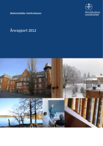 Matematiska institutionens årsrapport 2012