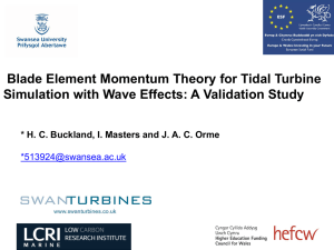 Blade Element Momentum Theory for Tidal Turbine Simulation with