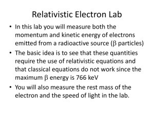 Relativistic Electron Lab