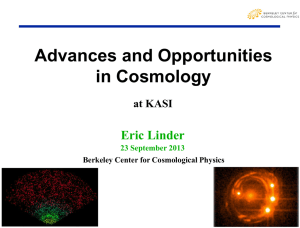 Eric Linder`s talk on Monday