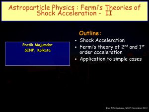 Fermi`s theory of Shock Acceleration, Lecture-2
