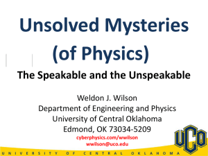 Unsolved Mysteries of Physics