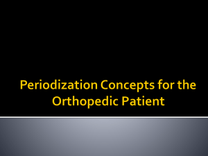 Periodization Concepts for the Orthopedic Patient