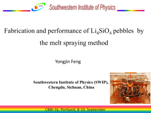Fabrication and performance of Li4SiO4 pebbles by the melt