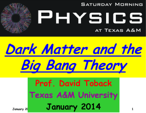 Dark Matter and the Big Bang Theory