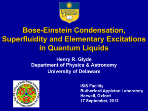 Bose-Einstein Condensation, Superfluidity and Elementary