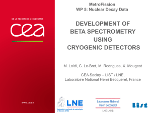 Development Of Beta Spectrometry Using Cryogenic Detectors