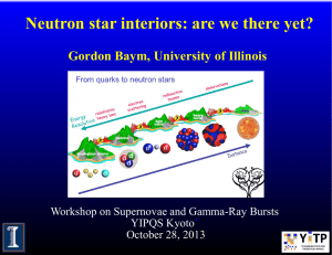 14:30-15:10 G. Baym (Invited): Neutron star interior: are we there yet?