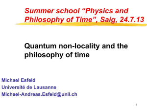 Quantum Non-Locality and the Philosophy of Time