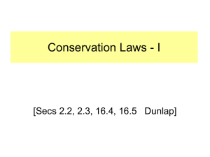 Conservation Laws I - Department of Physics, HKU