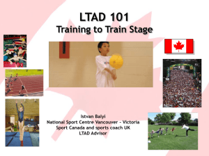 LTAD 101 Training to Train Stage