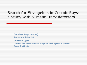 Search for Strangelets in Cosmic Rays