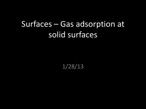 Surfaces * Gas adsorption at solid surfaces