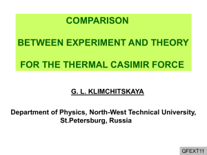 Comparison between experiment and theory for the thermal casimir