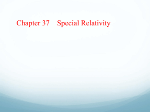 Ch 37 Special Relativity