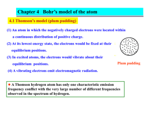 Chapter 4 Bohr`s model of the atom
