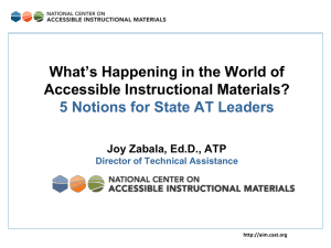 Education Panel I – Accessible Instructional Materials
