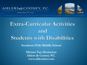 Extra-Curricular Activities and Students with - SEP-Jr-High