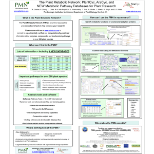 Poster - Plant metabolic pathway database (PMN / PlantCyc)
