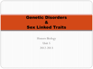 Disorders & Sex Linked Traits