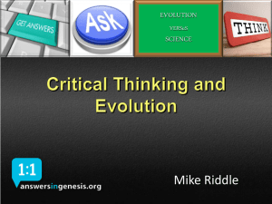 Critical Thinking and Evolution