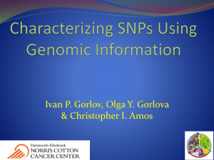SNPs in association studies
