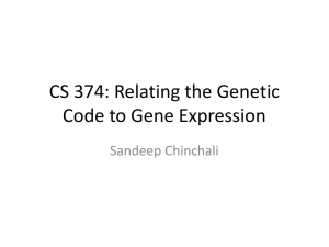 Relating the Genetic Code to Gene Expression