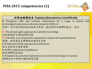 PISA 2015 competencies (1) 科學地解釋現象Explain phenomena
