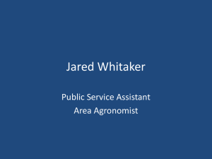 Jared Whitaker - Department of Crop and Soil Sciences