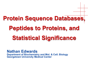 Protein Sequence Databases, Peptides to Proteins