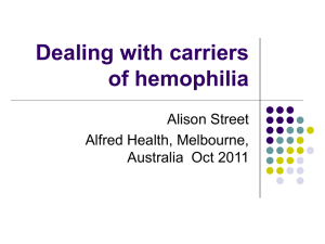 Dealing with carriers of hemophilia