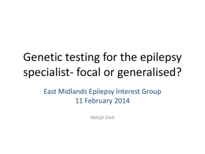 Genetic testing for the epilepsy specialist