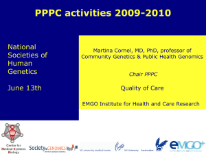 Current activities of the PPPC: Reccommendations on DTC testing