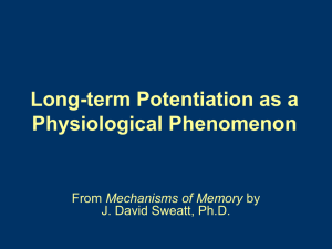 Chapter 4. Long-term Potentiation as a physiological