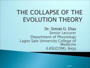 THE COLLAPSE OF THE EVOLUTION THEORY