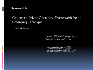 IGenomics-Driven Oncology: Framework for an Emerging Paradigm