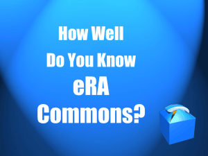 How Well Do You Know the eRA Commons?