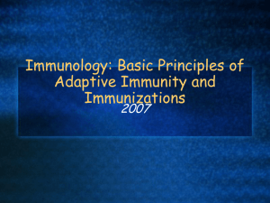 Immunology: Basic Principles of Adaptive Immunity and Immunizations