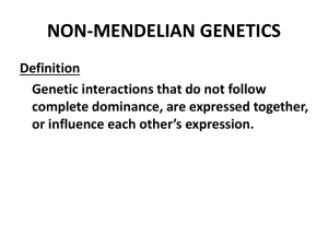 NON-MENDELIAN GENETICS