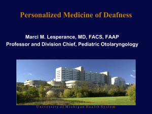 Personalized Medicine of Deafness