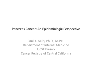 Pancreas Cancer: An Epidemiologic Perspective