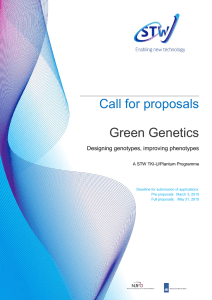 Call for proposals Green Genetics